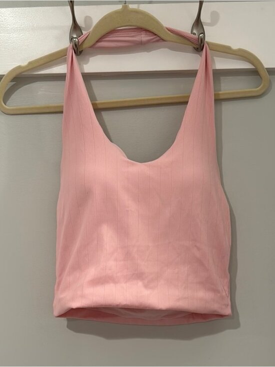 Tops - Pink Backless Crop Tank Top